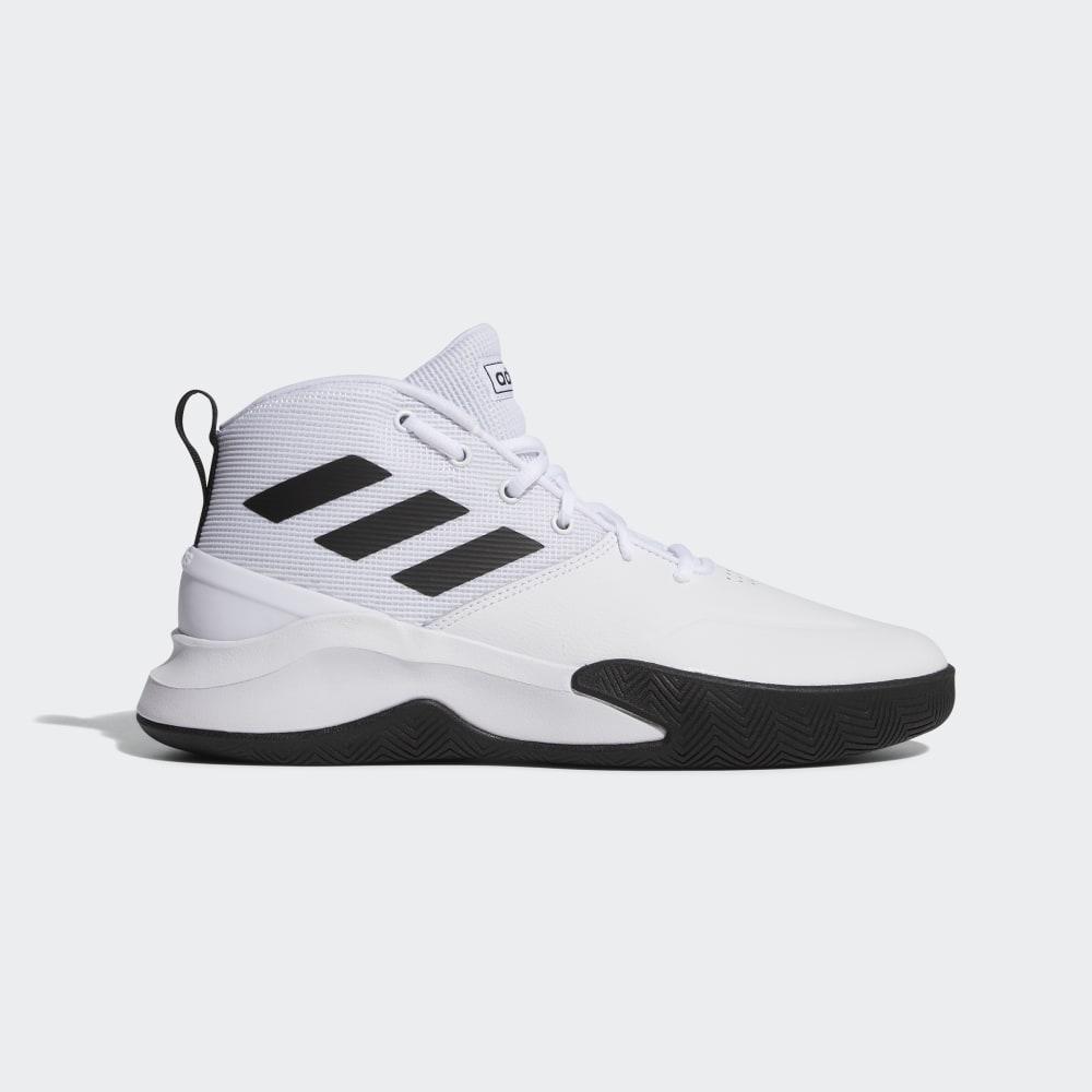 Adidasi Baschet Adidas Own The Game Wide Barbati Romania - Albi/Negrii EH2587